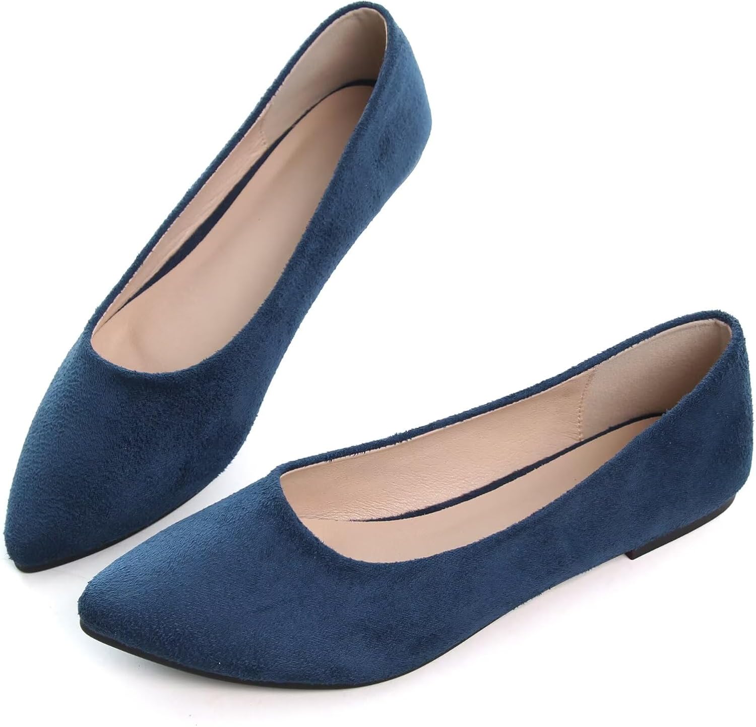 SAILING LU Women's Suede Pointed Toe Ballet Flats Comfortable Wedding Party Slip-On Ballerina Dressy Shoes for Women - Image 4