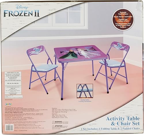 Miniatura 3 de Disney Frozen - Juego de mesa y sillas plegables para niños de 36 meses hasta 7 años, incluye: 1 mesa (24 pulgadas de largo x 24 pulgadas de ancho x