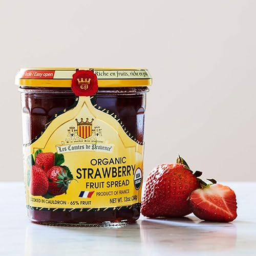 Miniatura 6 de Colección orgánica de mermelada francesa variada - Arándano, frutas rojas, albaricoque, frambuesa, fresa - 12 oz / 340 g