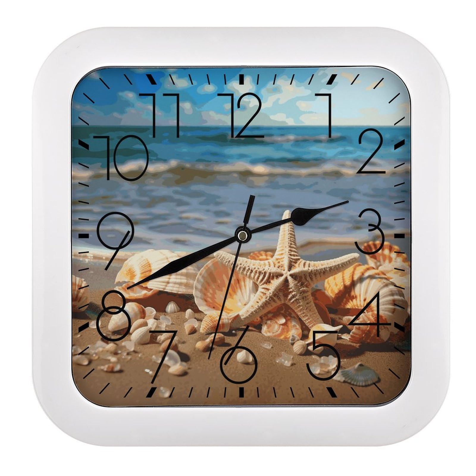 Horloge murale carrée plastique durable pour éliminer le bruit du tic-tac