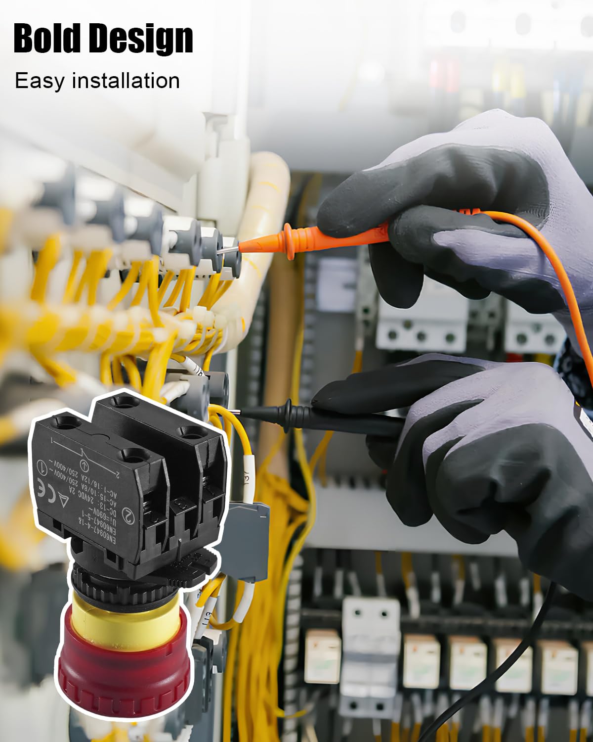 Emergency Stop Switch Fit for Presses Conveyors and CNC Machine Tools Replace HY57B, 18A/125V 12A/250V Safety Switch