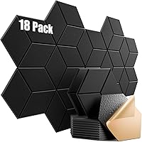 Vista 147 de paquete de 12 paneles acústicos autoadhesivos de alta densidad, paneles de espuma insonorizantes de 12 x 10 x 25/64 de pulgada, elegantes paneles