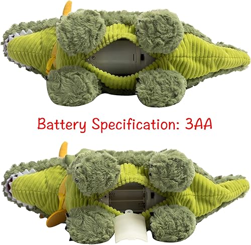 Miniatura 3 de HollyHOME Dinosaurio de peluche animado Brachiosaurus caminando, rugiendo y saltando colas electrónicas de dinosaurio juguete de 16.5 pulgadas,