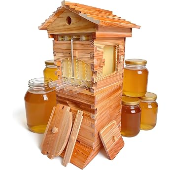Flow Hive Beekeeping Starter Kit Complete Beehive Starter Kit with Window and Easy Open Honey Spout Ideal for Harvesting Honey in Your Own Garden