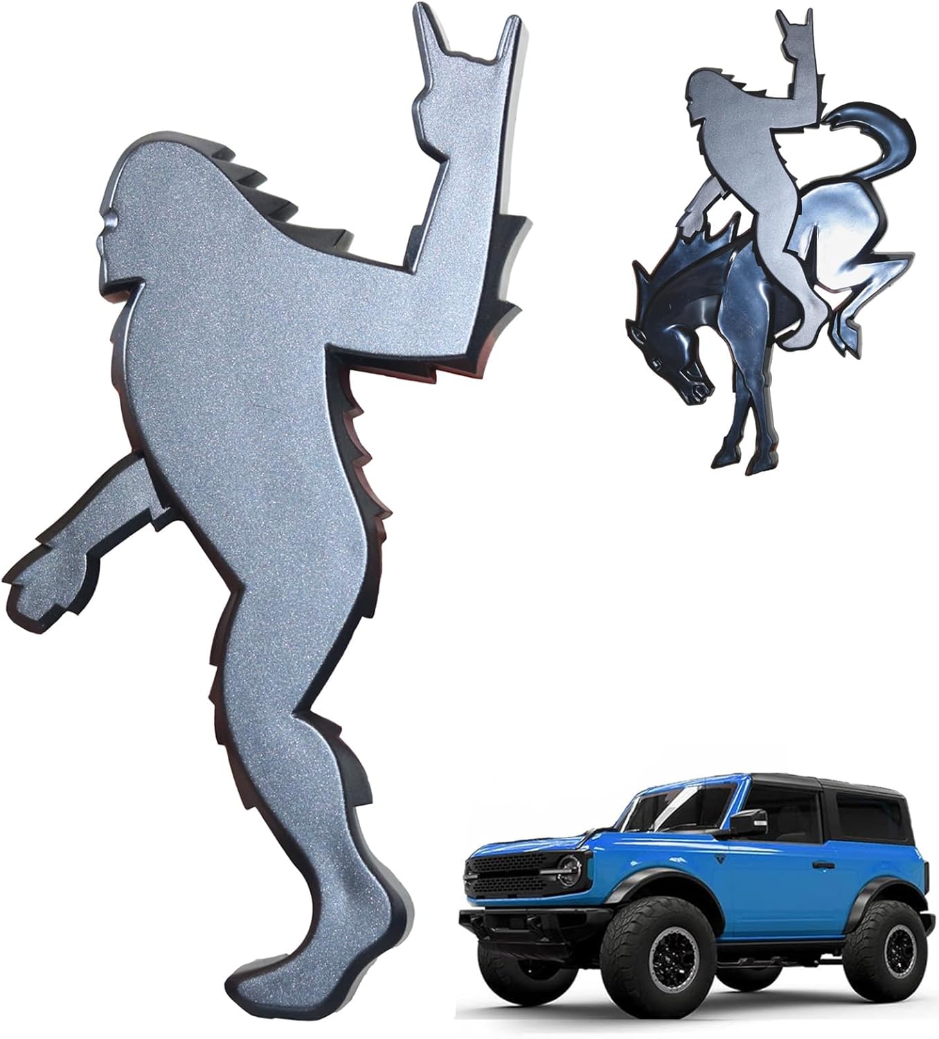 Add-A-Squatch to Your Bronco, 3x4 inch Emblem Overlay, Black and Bronze Design, 3M Adhesive Decal for 2021-2025 Models (Bronze, Rock Out)