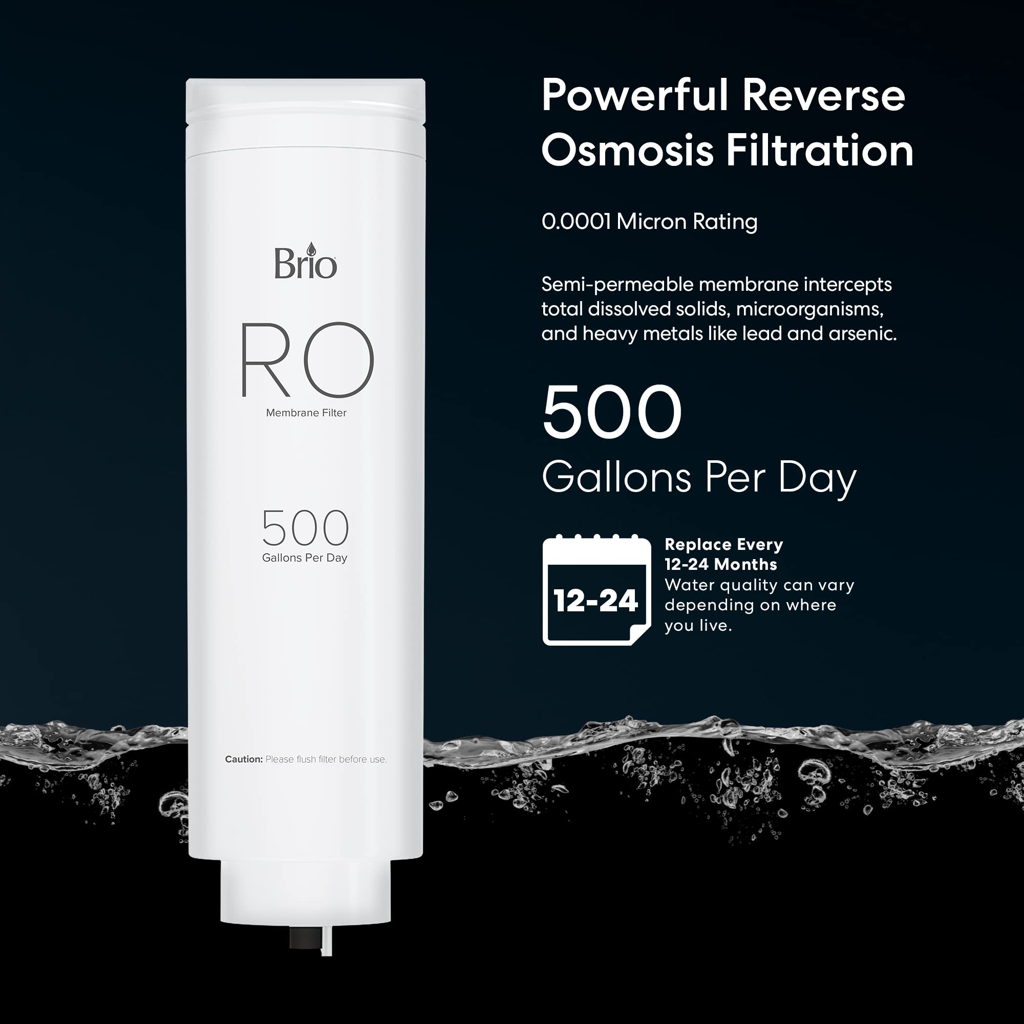 Brio Reemplazo de membrana de ósmosis inversa para ROSL500 y ROSL500WHT