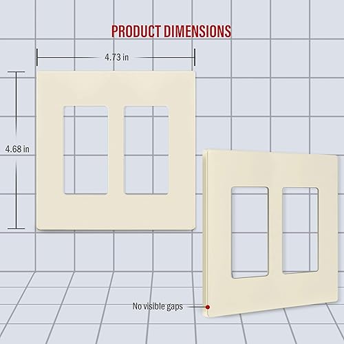 Miniatura 113 de ENERLITES SI8834-BK - Placa de pared decorativa sin tornillos, cubierta de enchufe segura, 4 entradas, 4.68 x 8.30 pulgadas (alto x largo), Negro