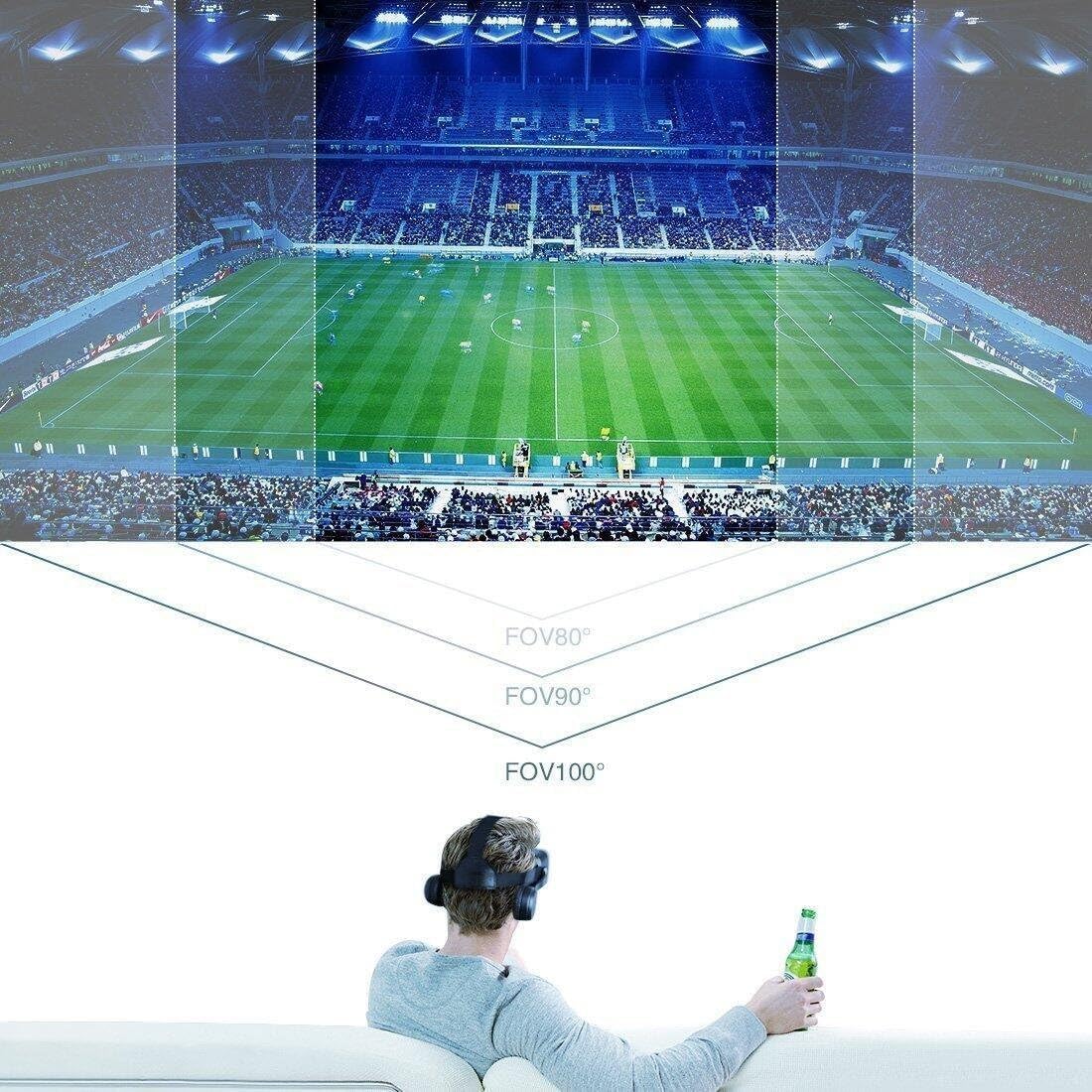 Occhiali VR per telefono cellulare, occhiali VR con auricolare 3D VR, occhiali per la realtà virtuale, PC, intrattenimento, anti-luce blu, adatti per iPhone e Android 5,0-7,3 pollici