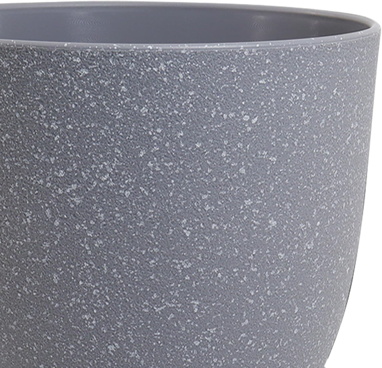 WSMKSZ 10/9/8 inch Plant Pots, Set of 3 Modern Decorative Plastic Planters with Drainage Holes and Saucers for Garden House Plants, Flower Pots for Indoor Outdoor Plants, Speckled Grey