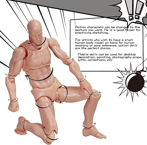 Miniatura 6 de AXITWXIT Body Kun Artista Manikin Figura Suministros de dibujo Herramientas de dibujo, maniquí para artistas, figuras de dibujo, modelo para