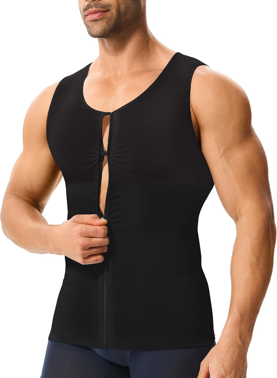 Eleady Compression Shirt Men - Mesh Mens Shapewear Tank Tops Waist Trainer Sleeveless Body Shaper