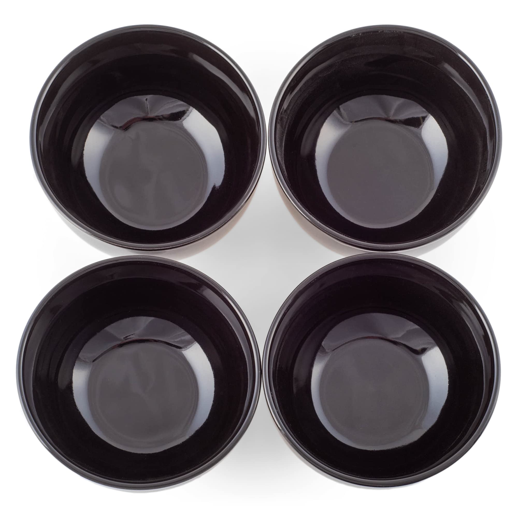 Elanze Designs Bistro - Cuencos de postre (cerámica, 4 unidades), color negro