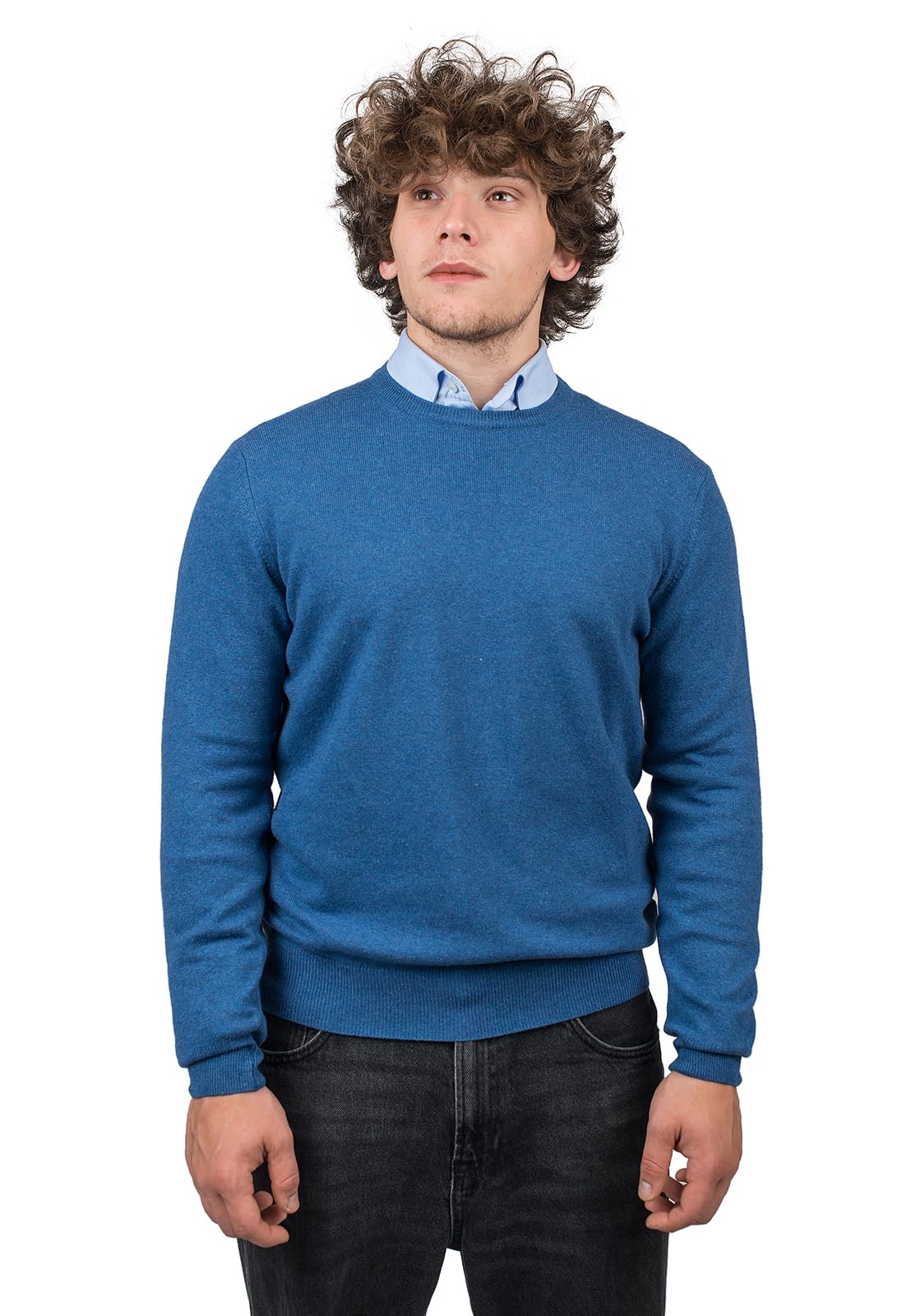 Dalle Piane Cashmere Herren Pullover Rundhals Kaschmir-Mix | Feiner Strickpullover für Büro, Alltag und Freizeit, Herbst und Winter, Geschenk für Ihn, Made in Italy