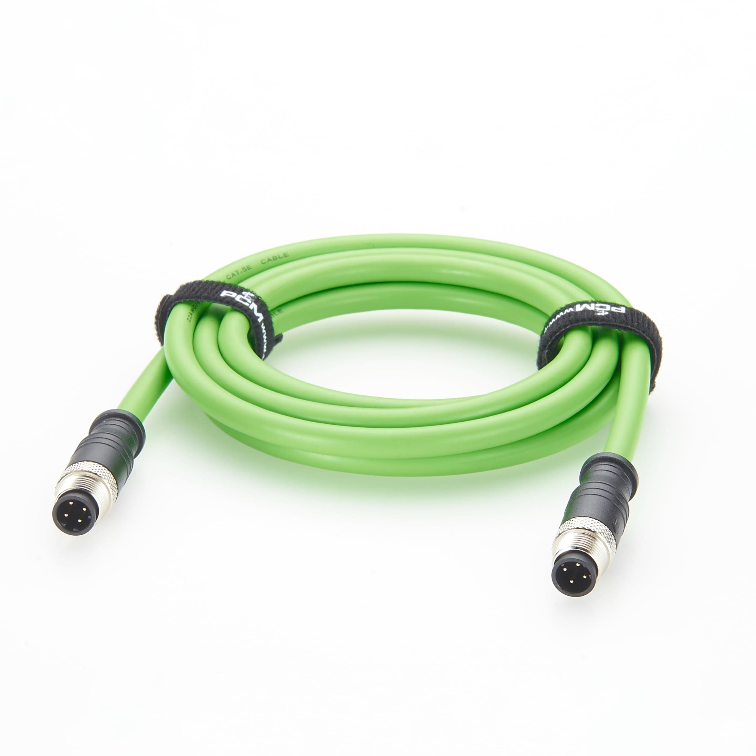 Cavo Ethernet industriale M12 a 4 pin D-Code da maschio a maschio, CAT5e SFTP schermato, cavo in TPU verde, impermeabile IP67, ad alta flessibilità, per rete di automazione di fotocamere industriali