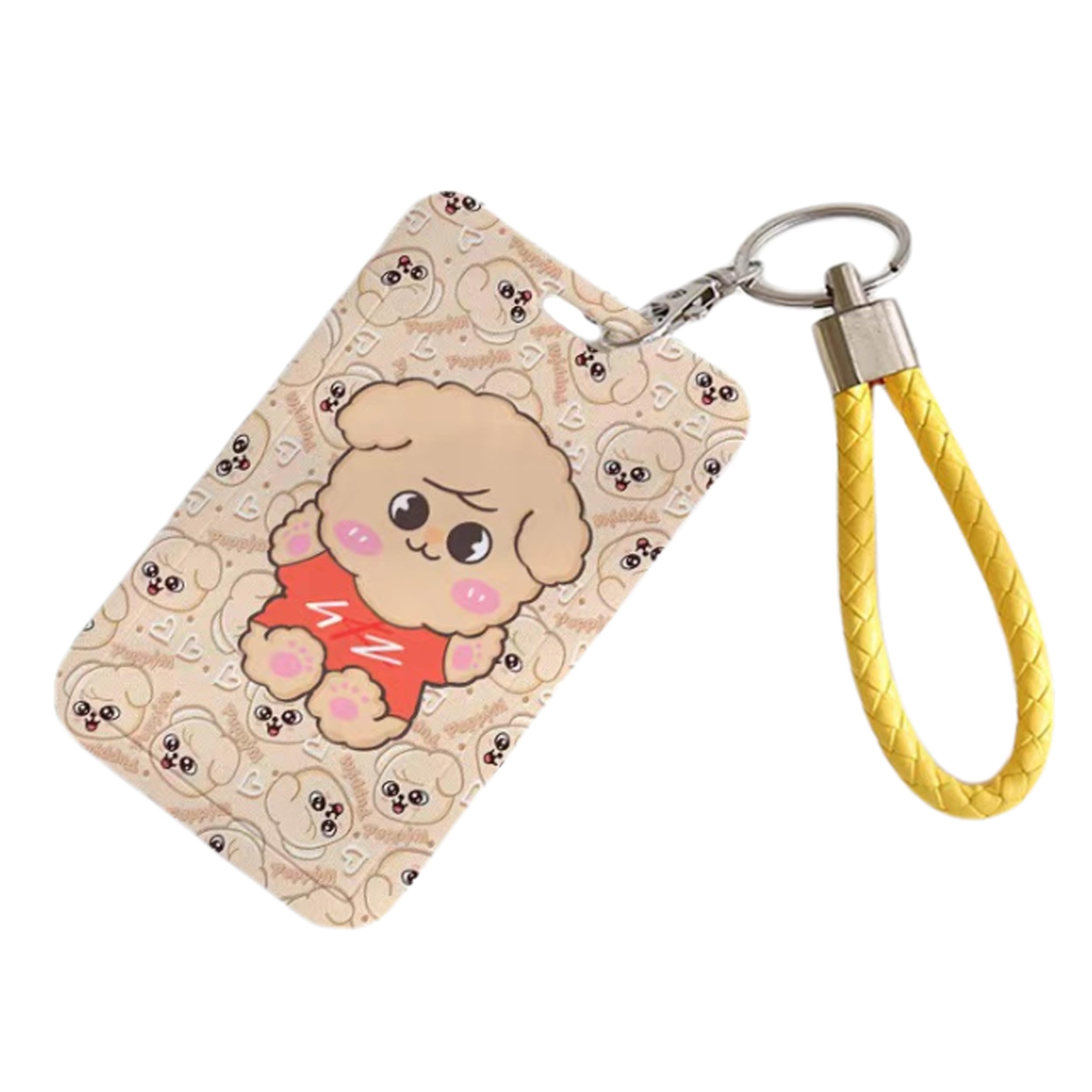 Satdflie Kpop Stray Kids Merch SKZOO Card Holder Set with Key Ring, Cartoon-Style ID Photo Card Holder Case for SKZ Fans Gifts, Color/3