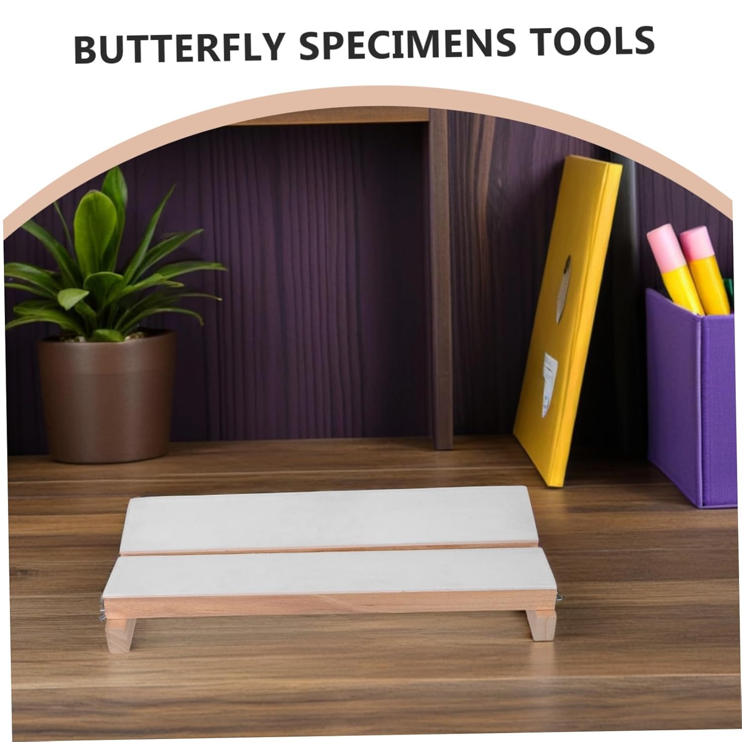 Sewroro Specimen Spreading Board Adjustable Butterfly Mounting Board for Science Education Classroom Use 13. 77 X 6. 29 Inch White Synthetic Material