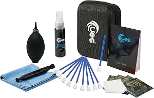 UES DSLR Camera Sensor and Lens Cleaning Travel Kit: APS-C Sensor Cleaning Swab, Cleaner, Air Blower, Microfiber Cloth, Lens Cleaning Pen, Lens Paper