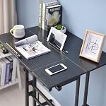 soges 31.5inches Height Adjustable Desk Laptop Desk on The Wheels, Rolling Stand Up Desk Computer Desk Adjustable Standing Desk Sit and Stand Desk Portable Laptop Table, Black,101-2BK-CA