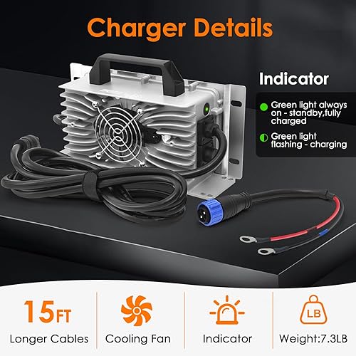 Miniatura 5 de Cargador de batería de litio para carrito de golf 58.4V20A a bordo con OT (M8 14-8 terminales) para 16 cuerdas LiFePO4