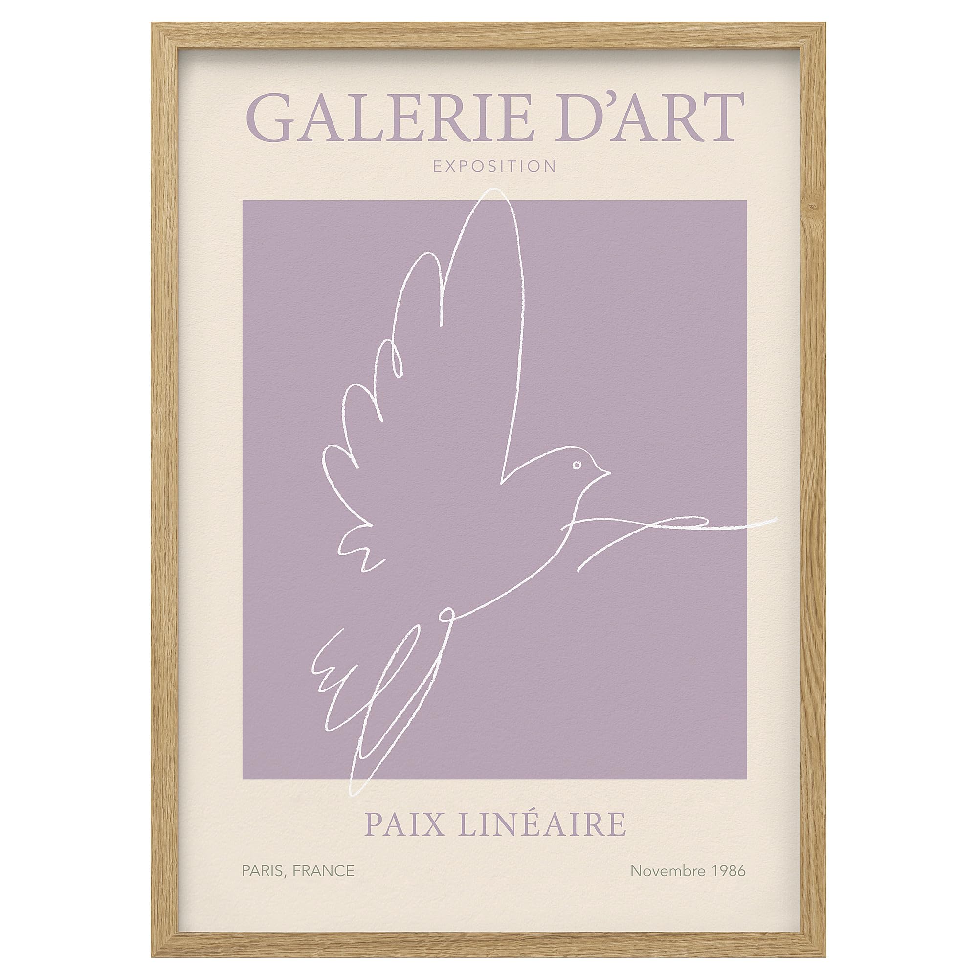 Cadre avec poster RÖDALM Paix Linéaire 50x70 pour habiller un mur blanc vide