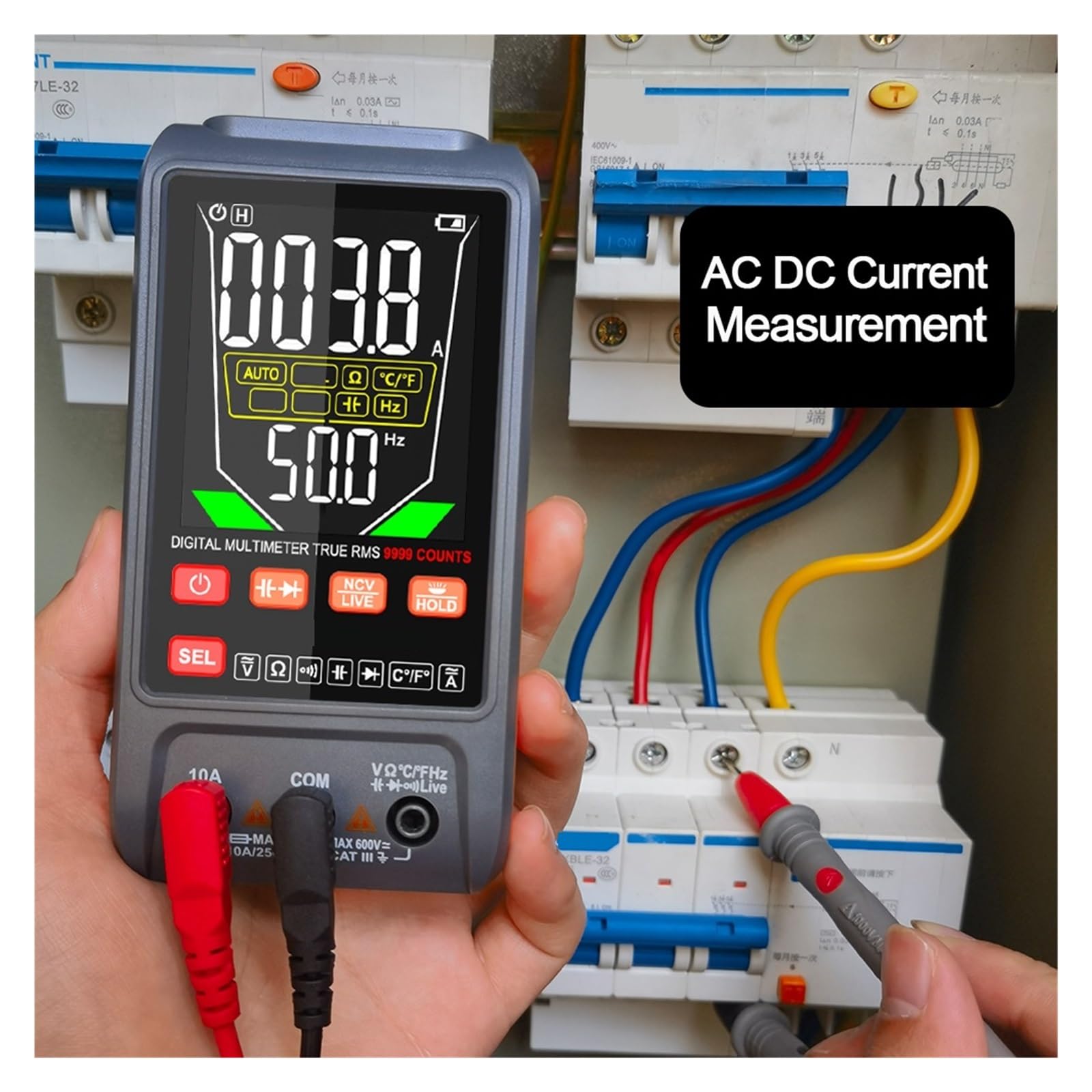 Multimetr Cyfrowy DC AC Multimetr Tester Pojemności Ręczny Zakres Woltomierz True RMS Tester Próbnik Elektroniczny Narzędzie Dla Elektryków(116)