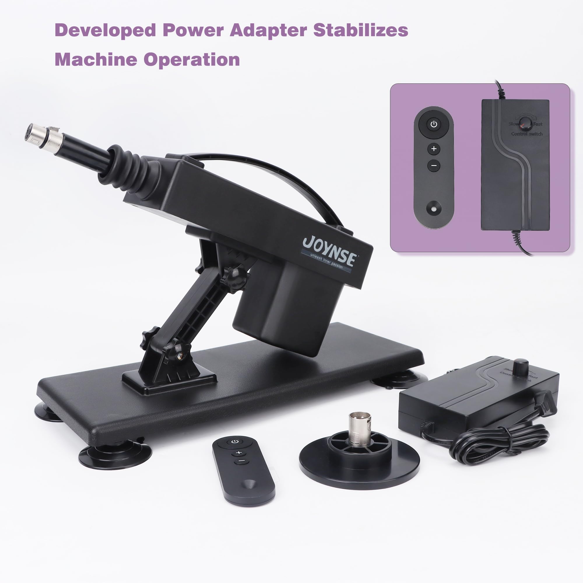 Sex Machine Joynse Fuck Machine with Remote Control, Automatic Love Machine Dildo Machine with Suction Cup Adapter, Realistic Dildos, 3XLR Connector Thrusting Machine Sex Toy with 7 Attachments