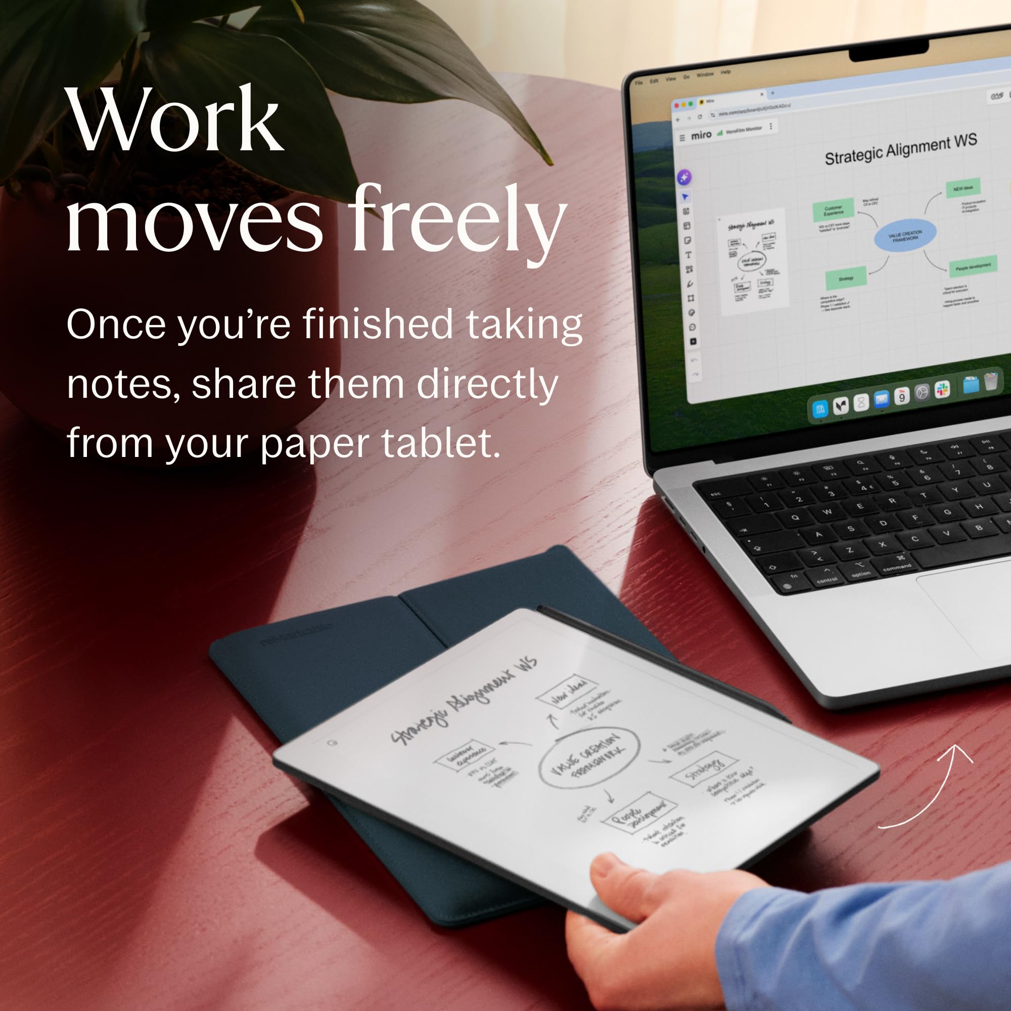 reMarkable Paper Pure Bundle – Paper Tablet mit 10,3-Zoll-Schwarz-Weiß-Display – Digitales Notizbuch inklusive Sleeve Folio Schutzhülle (Ozeanblau) und Marker Plus mit integriertem Radierer
