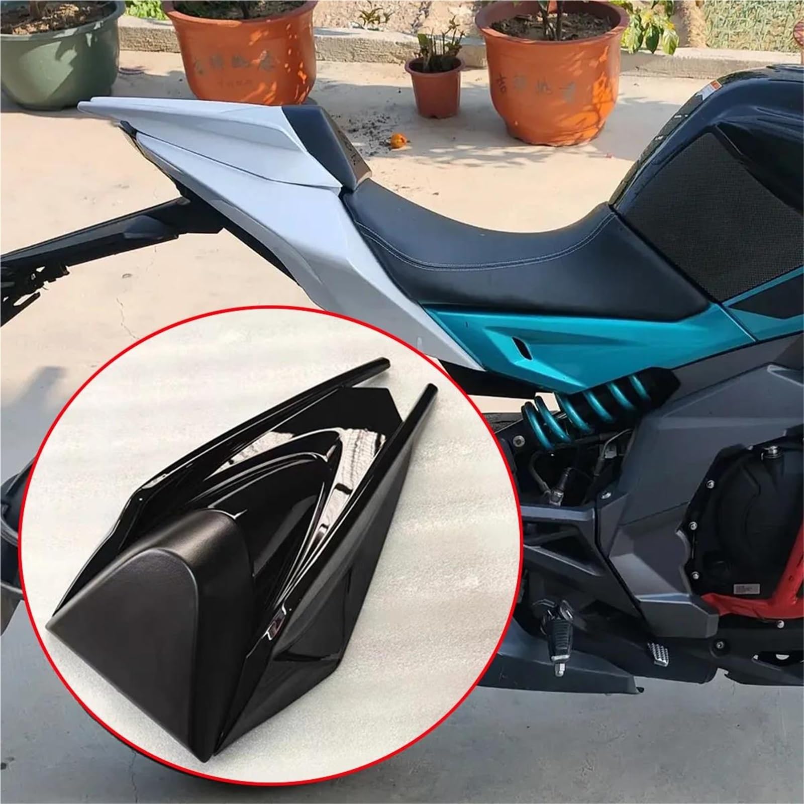 Sitzgehäuse Motorrad Modifikation Rücksitzkissen Buckel Rennstrecke Für CFMOTO Für 650NK 400NK(Style 4)