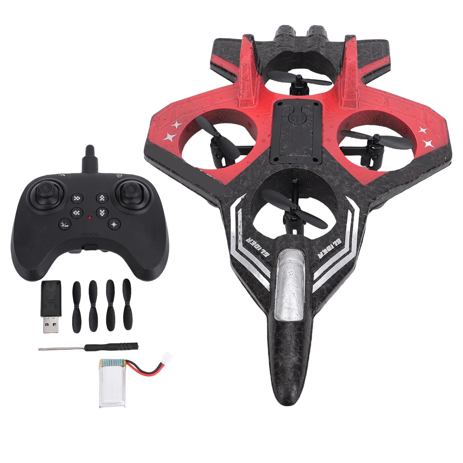 RC Slider, 2,4 GHz Zdalne Sterowanie Airpalne, 4 Ciągu Silnika | 3 Prędkości | 360 ° Kasketowe Samolotowe Samolotowe Zabawki światłami (Pojedyncza bateria)