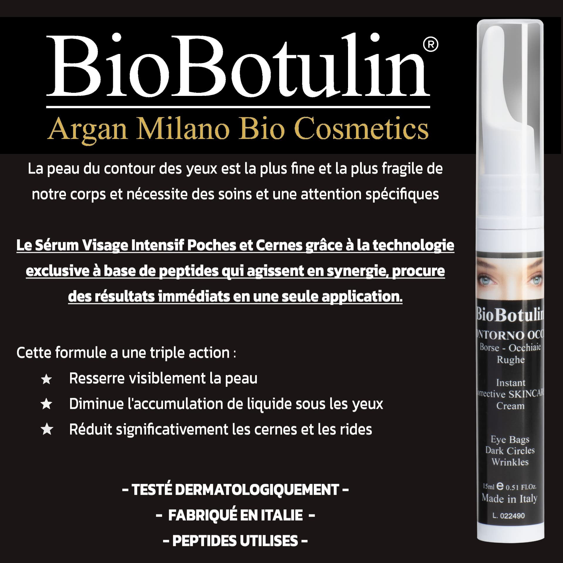 BioBotulin Gel Eye Cream 15 ml Anti-Age Crème Contour des Yeux Poches Cernes Rides