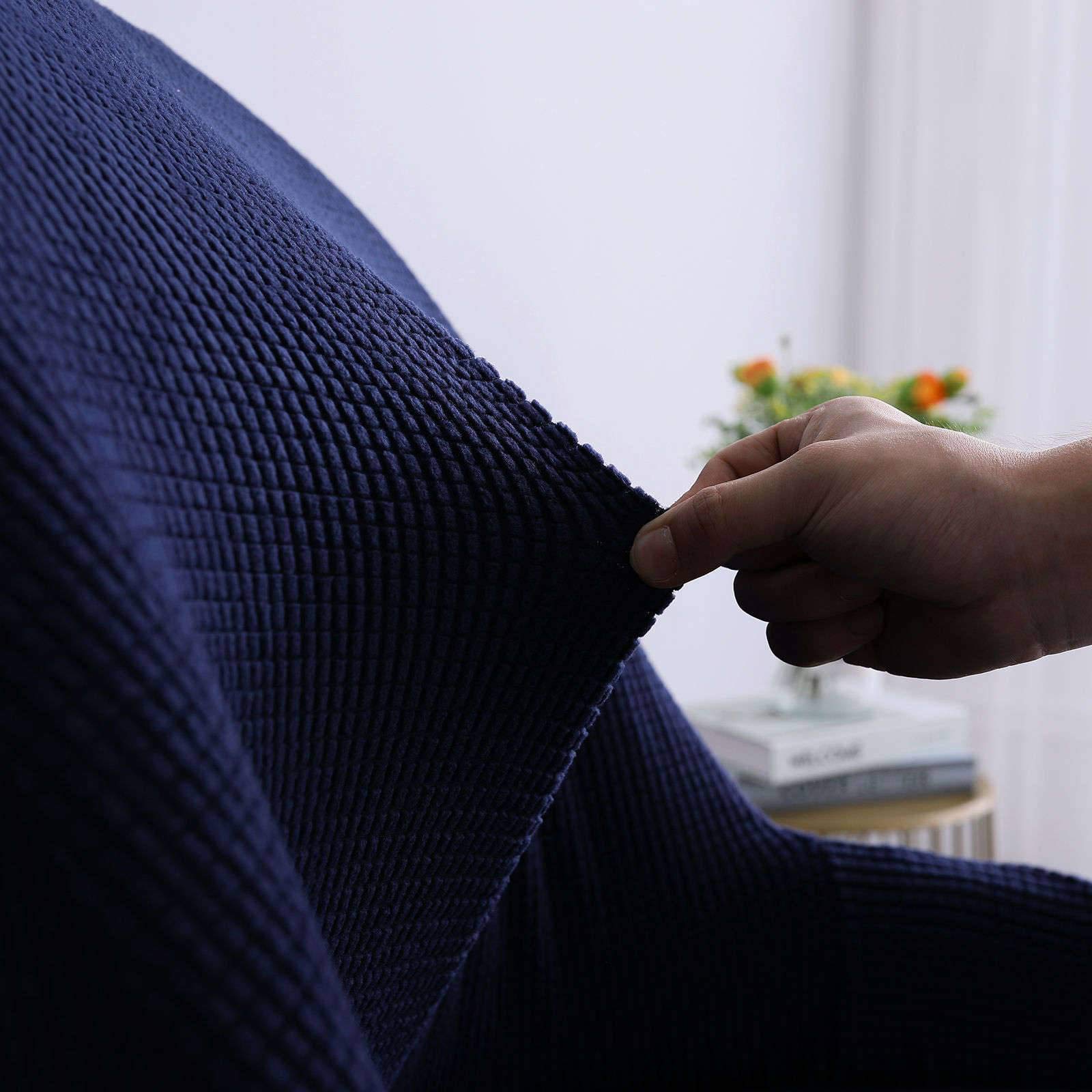 Funda elástica para silla de comedor con respaldo curvado, funda extraíble y lavable para cocina, banquete y fiesta, juego de 2 unidades, color azul marino