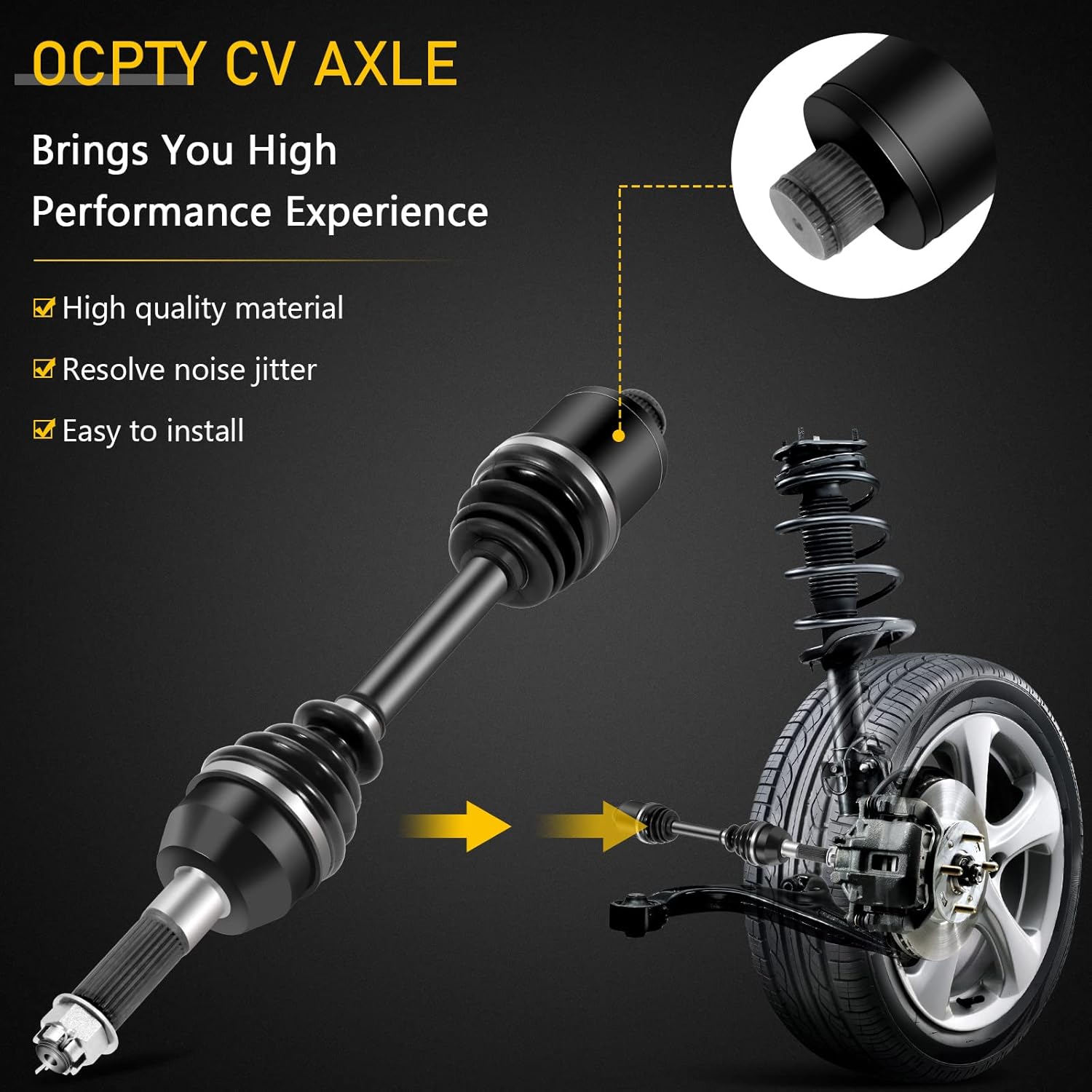 OCPTY CV Axle Drive Shaft Assembly 2006-2014 fits for Polaris Sportsman 400 450 500 700 800 570 Rear Left Right 1332654 1332935
