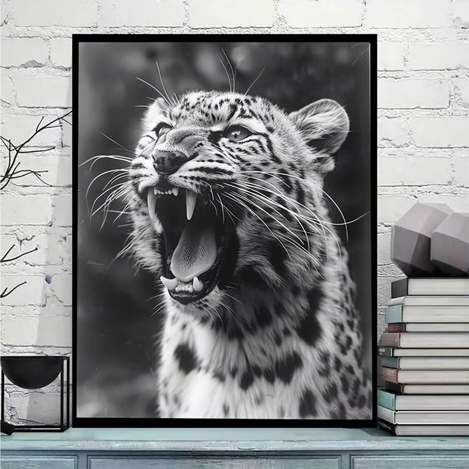 Léopard Peinture par Numéros pour Adulte, Peinture par Numero pour Enfant et Adulte, Animal Peinture Numero Adulte - DIY Peinture Acrylique Débutants Facile sur Toile Peintures 70 x 95 cm 6-J