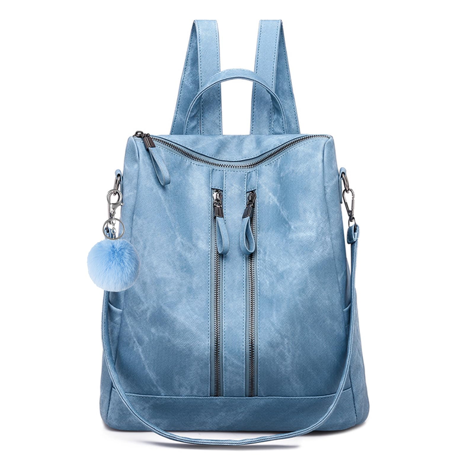 Zaino Donna In Pelle PU Morbida E Alla Moda - 30x15x31 Cm, Borza A Tracolla Antifurto Con Tasca Posteriore - Perfetto Per Viaggi, Lavoro E Scuola - 4