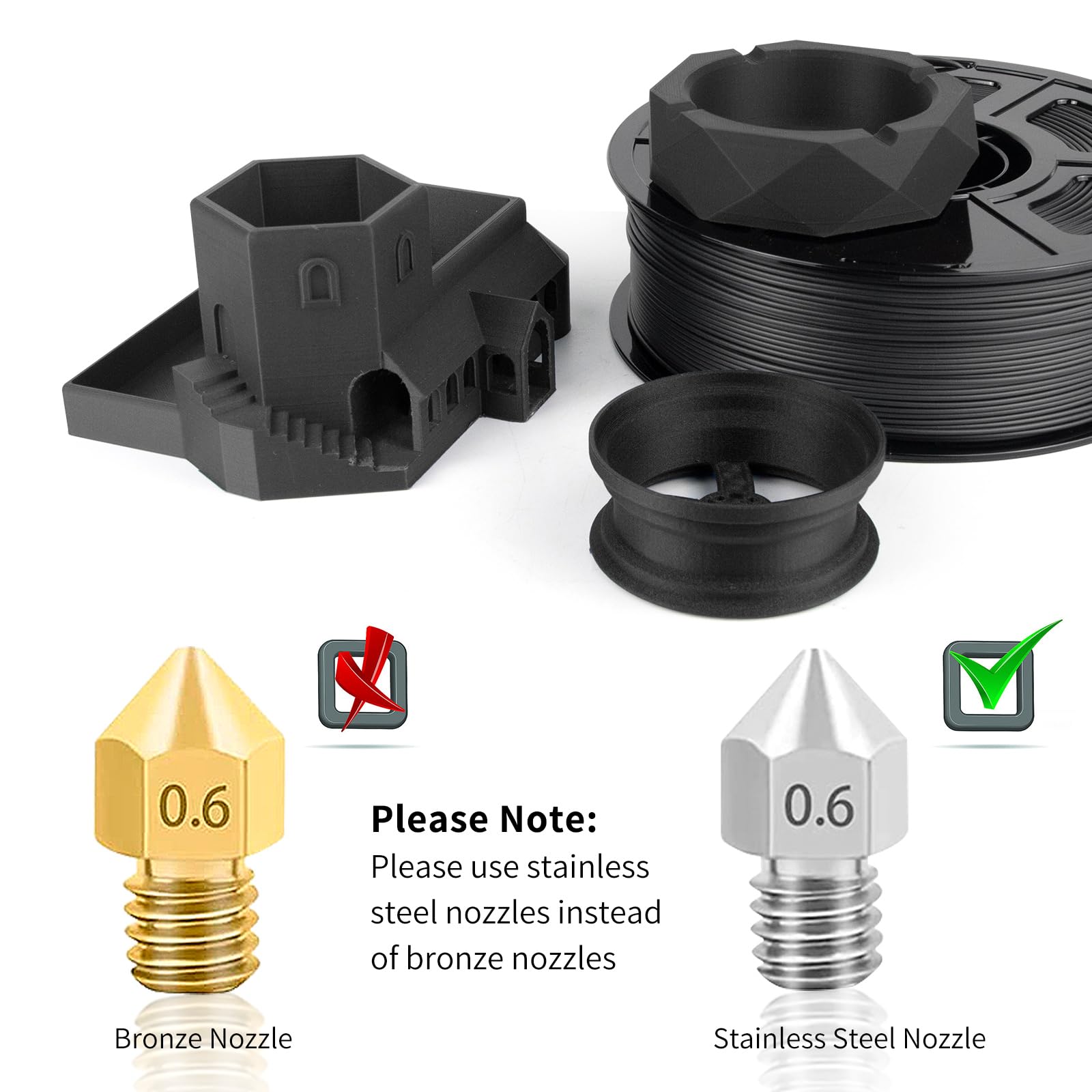 IEMAI Policarbonato Fibra Carbonio Filamento 1.75mm 1KG, PC CF Filamento per Stampante 3D, Precisione Dimensionale +/- 0.02mm