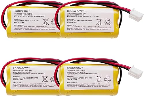 Miniatura 7 de Batería de emergencia de señal de salida Ni-CD de 3.6 V 900 mAh para Unitech LEDR-1 6200RP, Dantona CUSTOM-318 OSA230, Lowes 253799, Exitronix