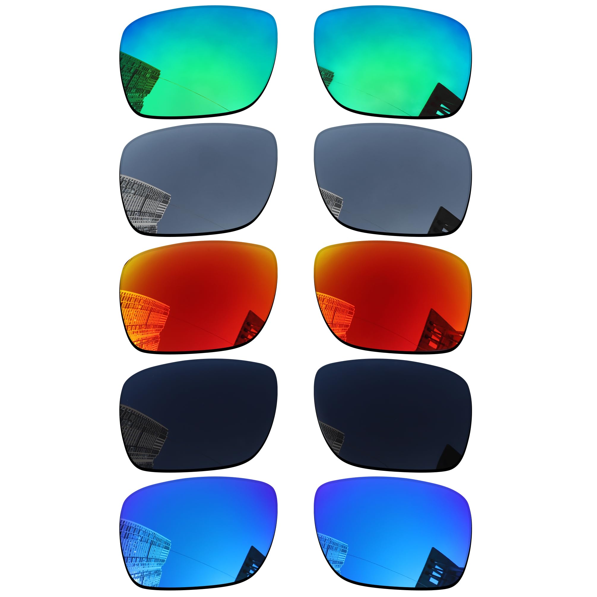 Acefrog Lot de 5 paires de verres polarisés de rechange pour lunettes de soleil Oakley Holbrook XL OO9417, incassables, anti-rayures, Multicolore, taille unique