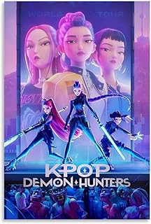 Comprar GZHYMXOZ KPop Demon Hunters - Póster de lienzo clásico popular de anime para pared, pintura decorativa para dormitorio, 20 x 30 cm, estilo sin marco