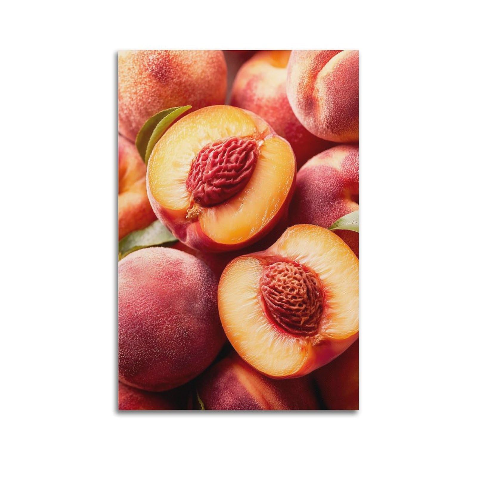 OKAHYS Fruit Peaches Artwork Poster Decorative Painting Canvas Wall Artworks Picture 20x30inch(50x75cm)
