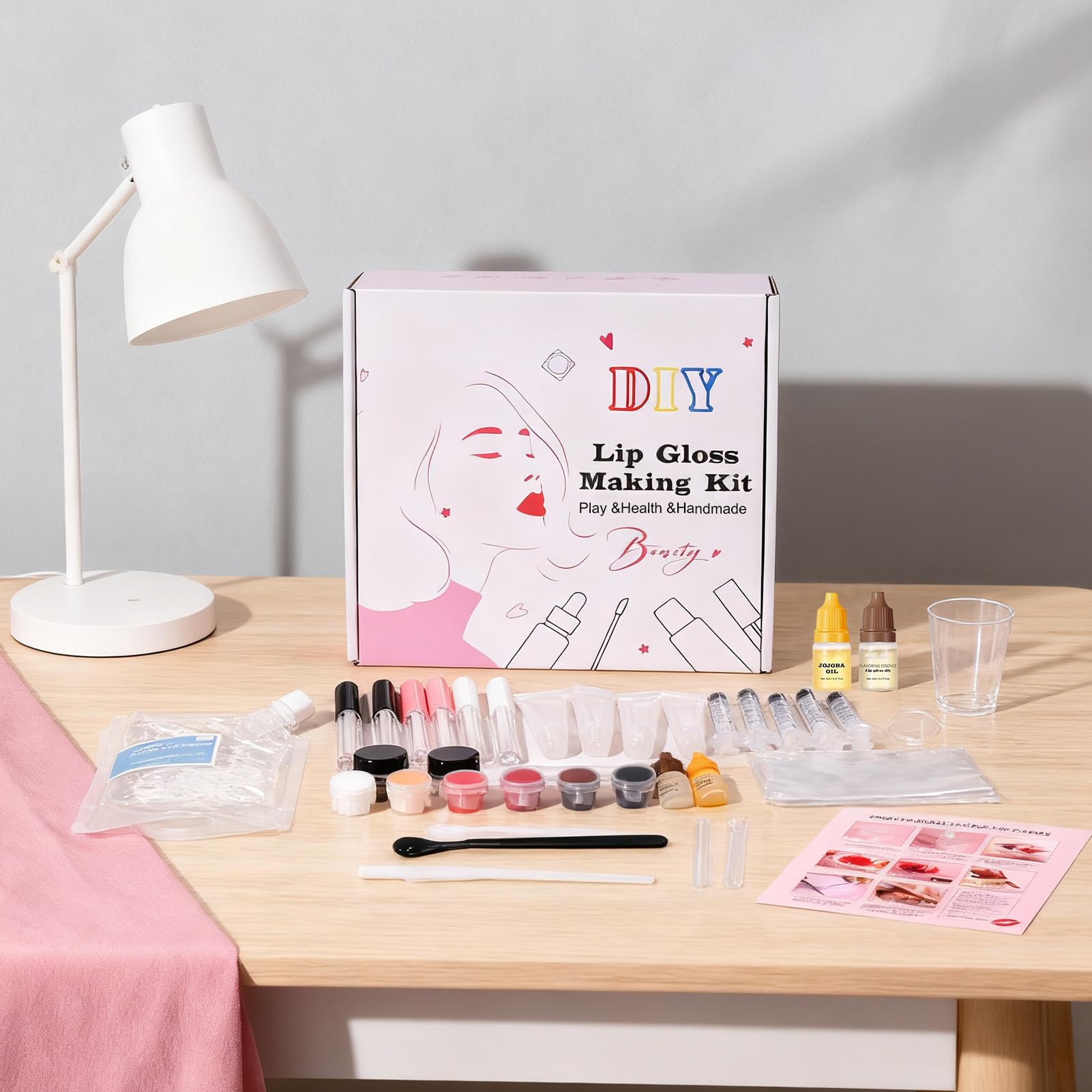 Kit per Creare Gloss Labbra Fai da Te Set DIY Gloss Labbra Artigianale | Kit Fai Da Te Per Creare Il Lucidalabbra Per Donne Ragazze Amanti Del Trucco Principianti Adolescenti Pri