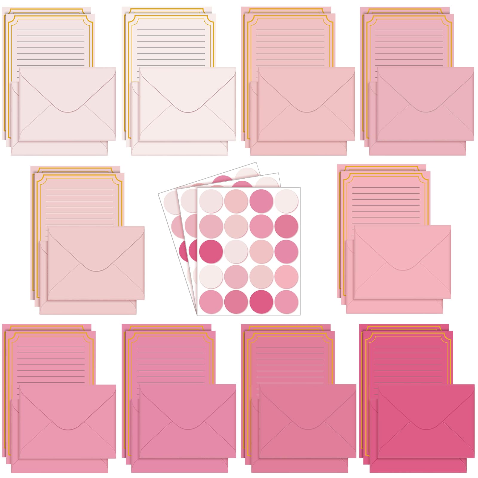 Taobary 160 Pack Stationery Paper Set,5.5 X 8.25 Inch,Pink Color