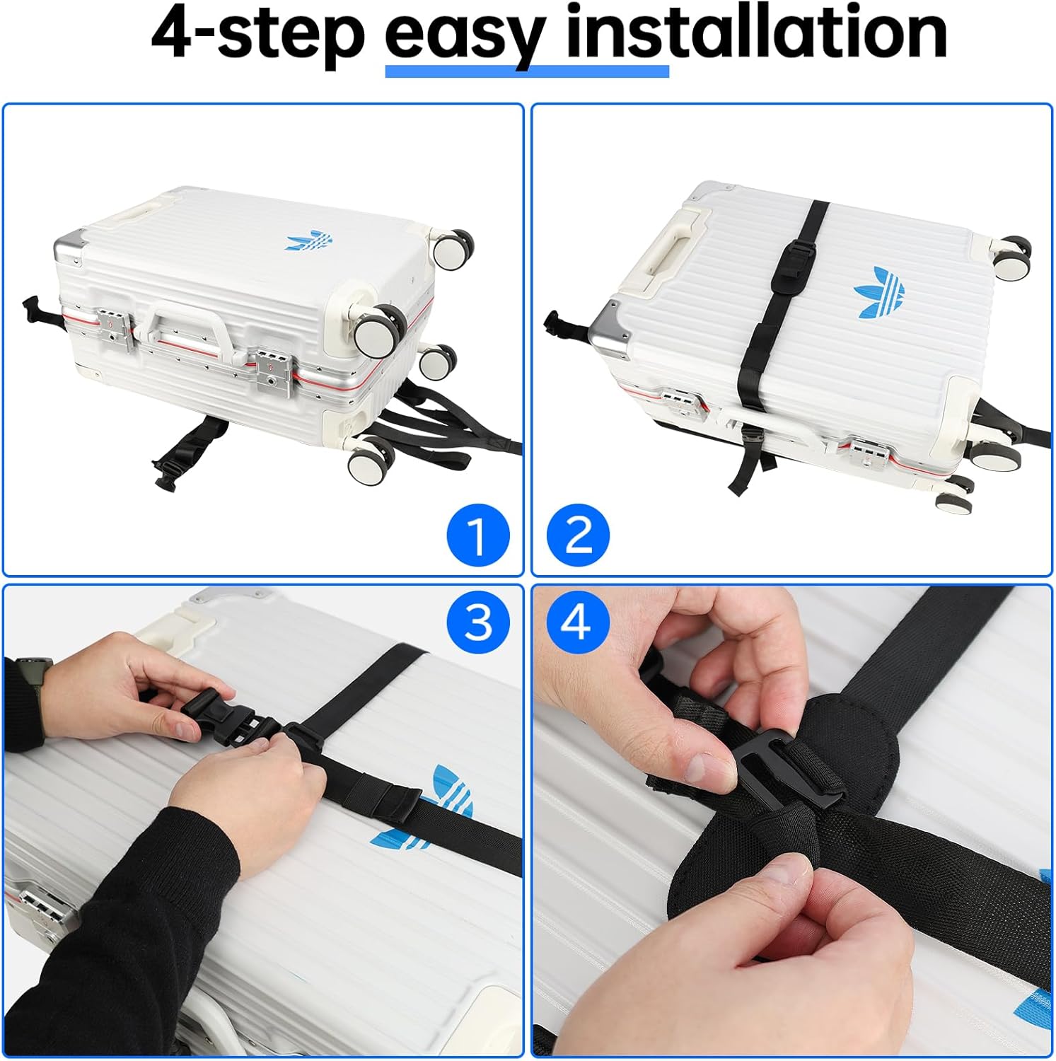 Luggage Backpack Conversion System for 16-22 inch Hardcase Suitcase- Foldable Design, 6-Layers Backrest, Lockable Buckles
