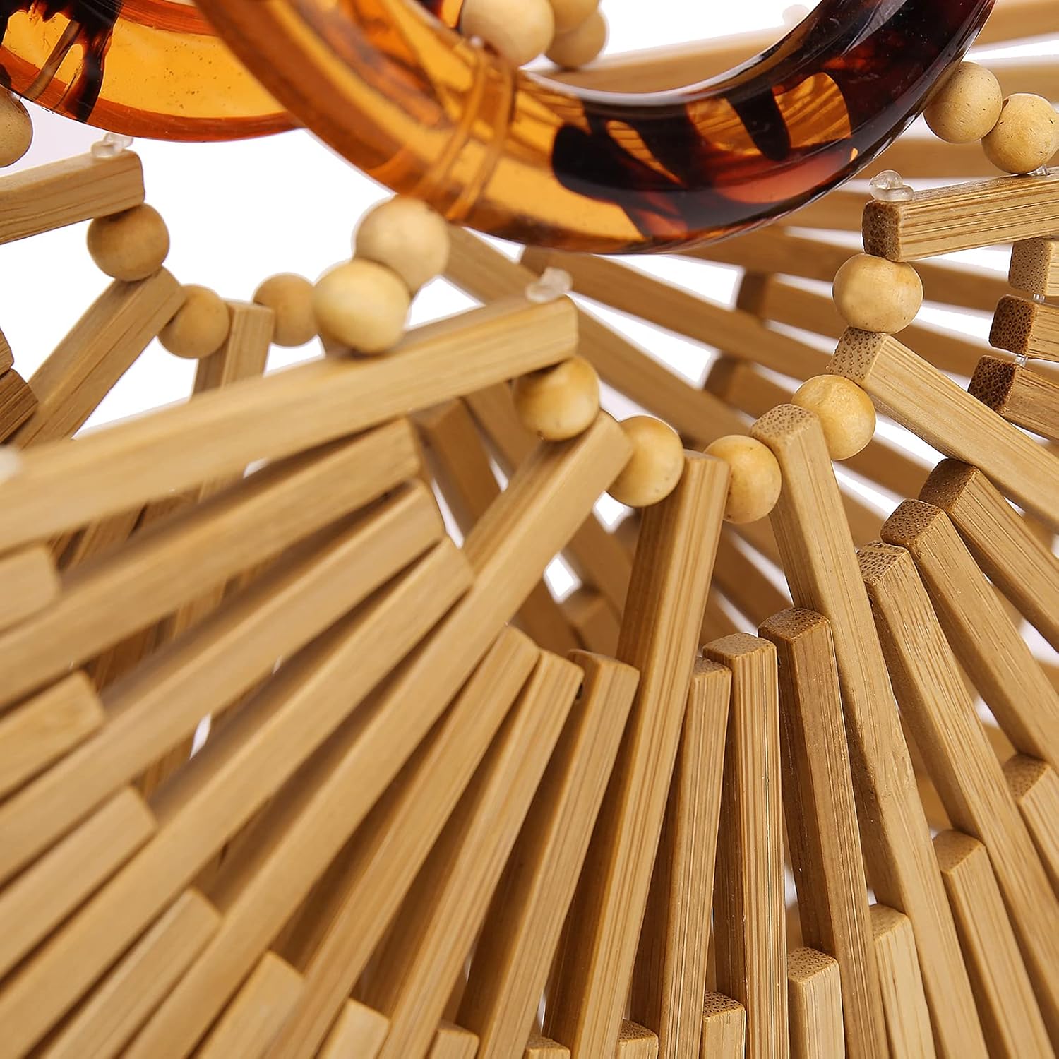 Miuco Womens Bamboo Handbags Handmade Purses Tote Bag - Image 2