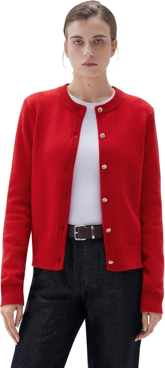 SUUKSESS Women Chunky Cashmere Blend Cardigan Sweaters Trendy Fall Fashion Button Up Long Sleeve Knit Outfits - Image 8