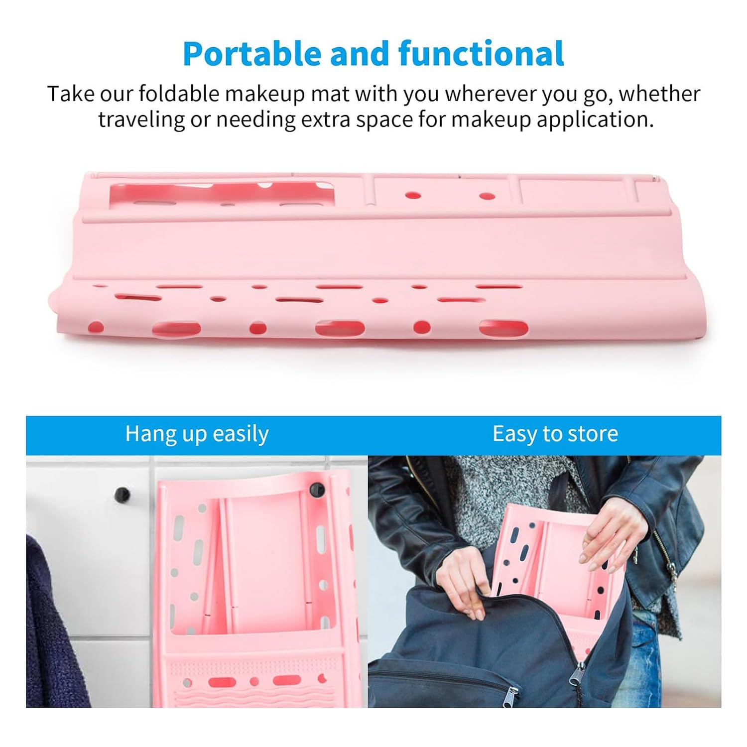 Biwwubik Couvercle D'Évier de Salle de Bain en Silicone pour Comptoir de Salle de Bain, Organisateur de Maquillage, Tapis Résistant, Tampon Organisateur de Maquillage, Rose, Installation Faci Biwwubik Couvercle D'Évier de Salle de Bain en Silicone pour Comptoir de Salle de Bain, Organisateur de Maquillage, Tapis Résistant, Tampon Organisateur de Maquillage, Rose, Installation Faci