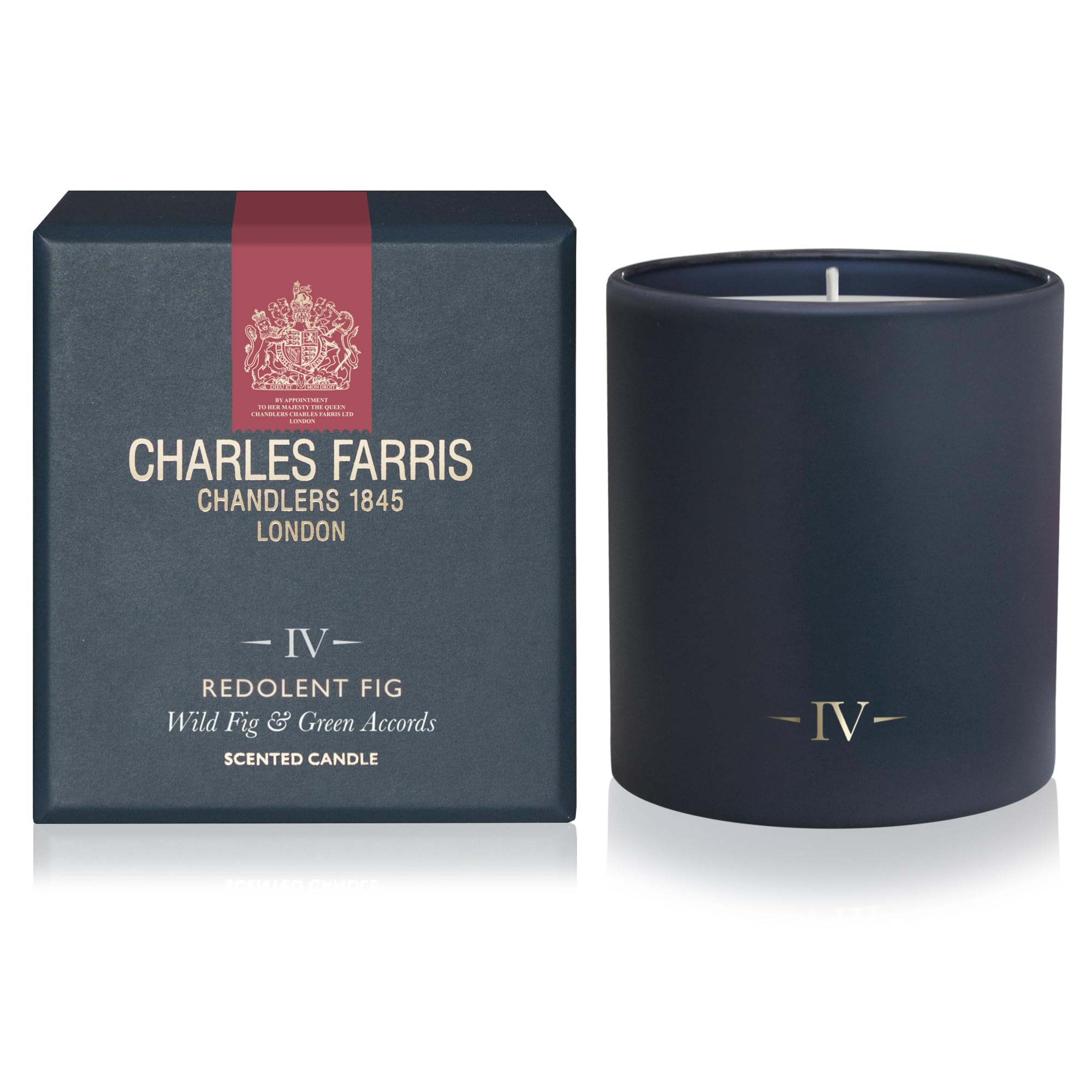 Charles FarrisLuxury Scented Candle - Wild Fig & Green Accords - Artisan Hand-Finished Glass Jar, Made in England (Redolent Fig)