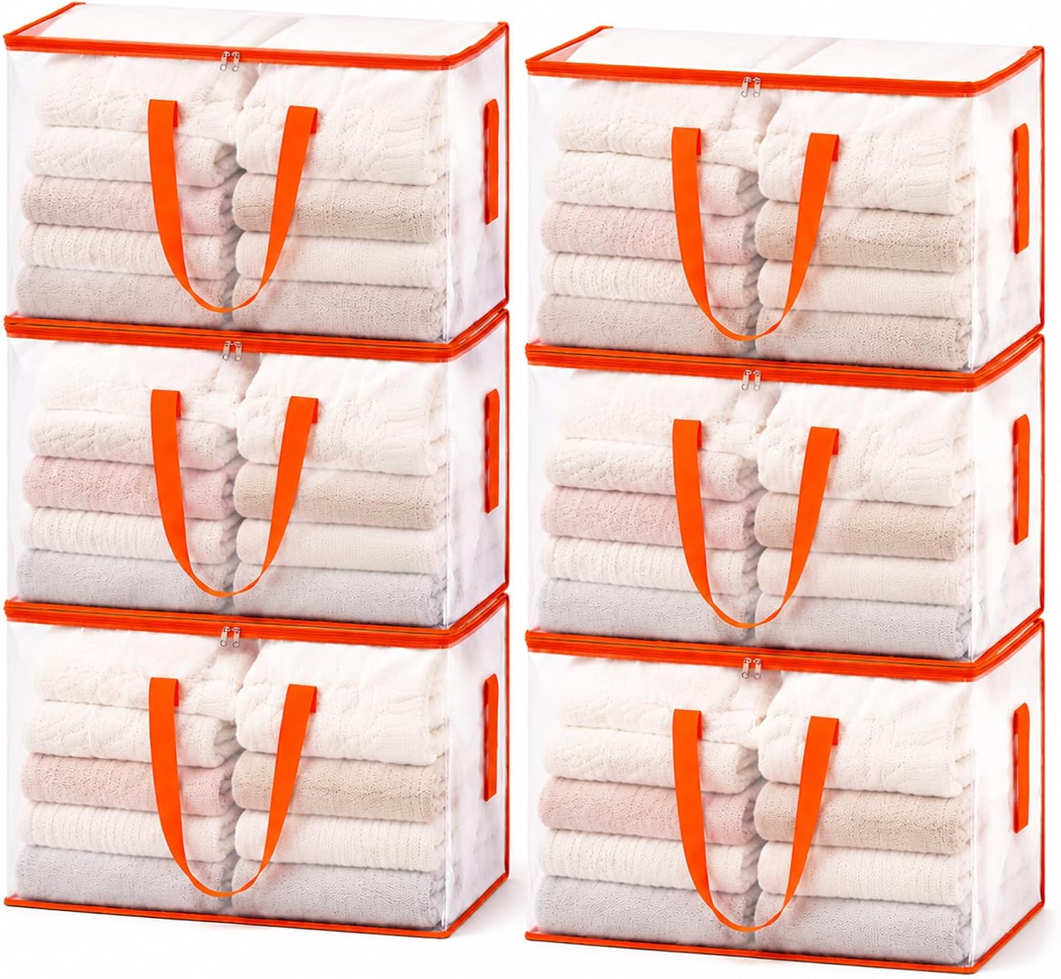 KYODOLED 6-Pack Clear Moving Bags Heavy Duty Extra Large, Storage Totes