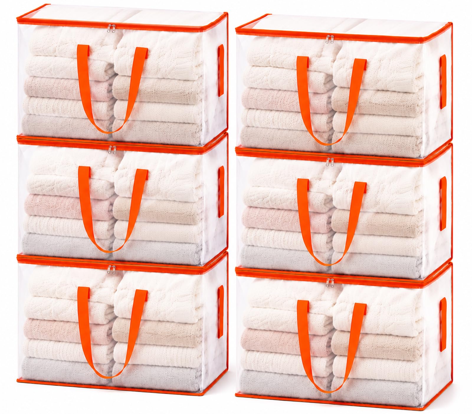 KYODOLED 6-Pack Clear Moving Bags Heavy Duty Extra Large, Storage Totes