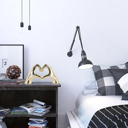 Miniatura 7 de Decoración de manos de corazón dorado, centros de mesa de amor, estatua estética y escultura, sala de estar, dormitorio, estantería, mesa de café,