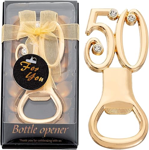 Miniatura 1 de Abrebotellas de cumpleaños número 50, 24 unidades, para fiestas de cumpleaños número 50, recuerdos de boda, recuerdos y decoraciones (24,50)